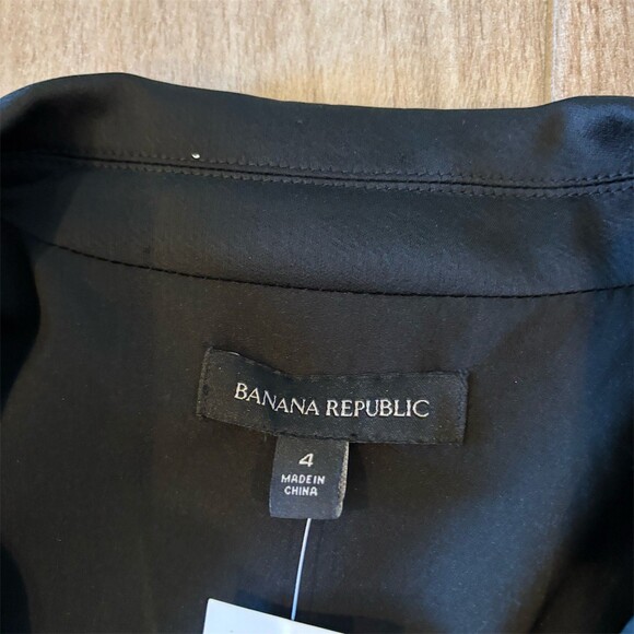 Banana Republic Jumpsuit Womens Size 4 Black Tuxedo Blazer Long Sleeve - Picture 6 of 7